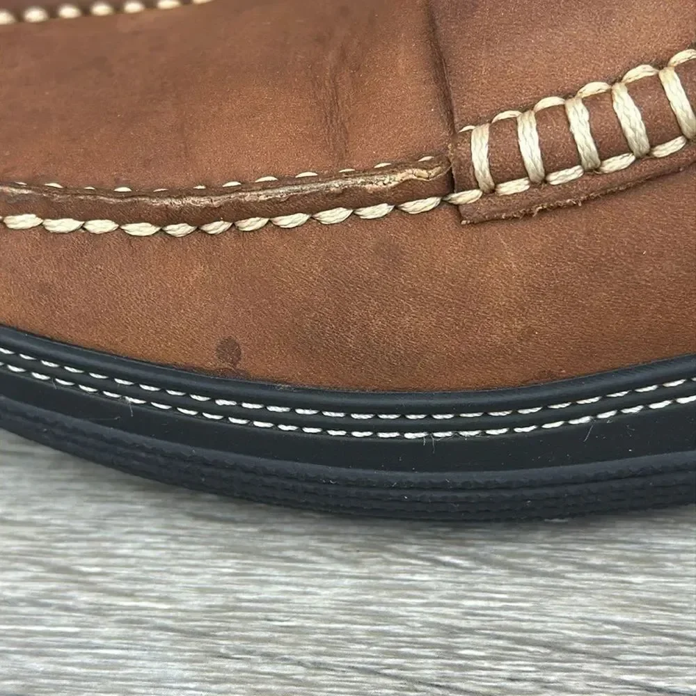 Tod’s Slip On Brown Leather Men’s Sz 7 Vibram Sole Penny Loafers